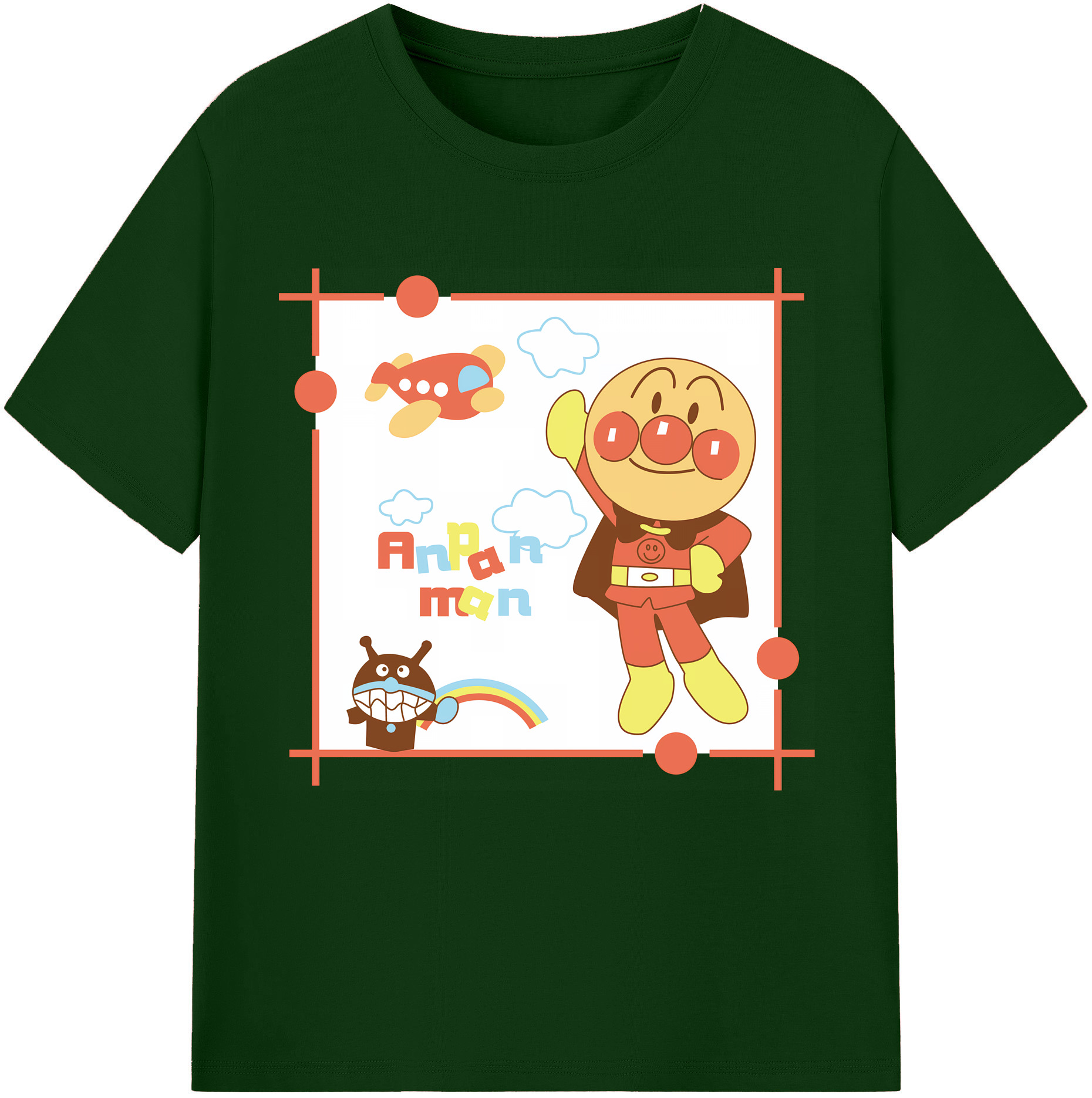 （画像用） アンパンマン Anpanman 綿100％半袖Tシャツ（フロントプリント）